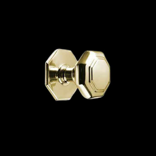 1069 - Polished Brass 66mm Octagonal Centre Knob