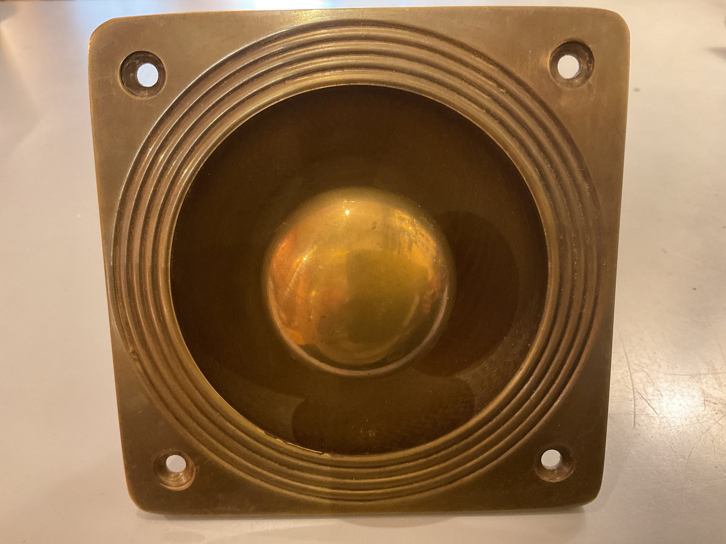 443 - Aged Brass Square Mechanical Bell Pull