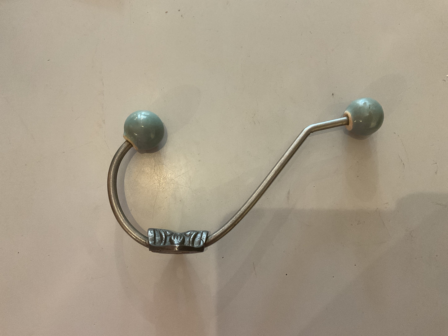 134 - Antique Iron H&C Hook Teal Round Tip