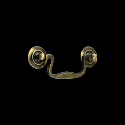 3094 - Antique Brass 91mm C-C Swan Neck Handle