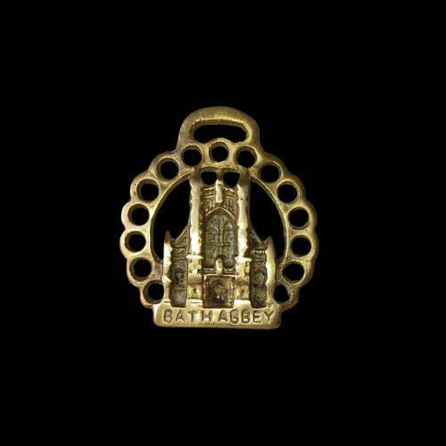 5765 - Polished Brass (unlacquered) Bath Abbey Horse Brass