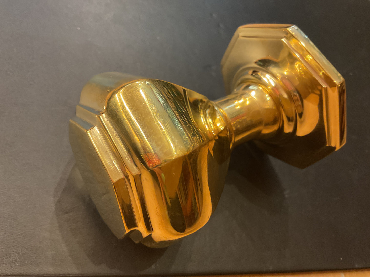 5727 - Polished Brass (unlacquered) Octagonal Centre Door Knob