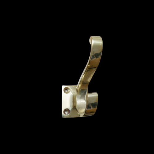 808 - Polished Brass (unlacquered) Hat & Coat Hook