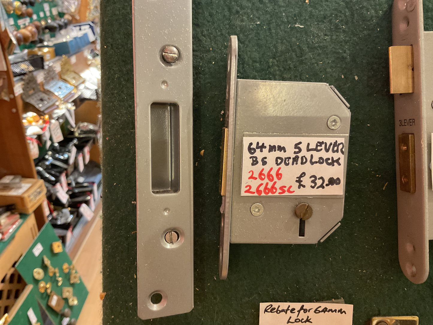 2666 - Polished brass 64mm 5 lever BS deadlock