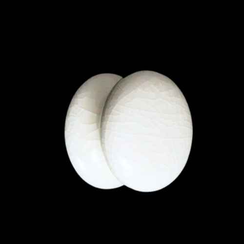 865A - White Crackle 38mm Rose Knob