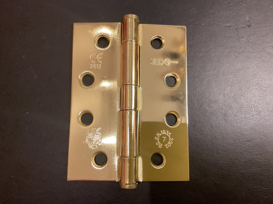 405 - Brass Plated 100 mm Butt Hinges