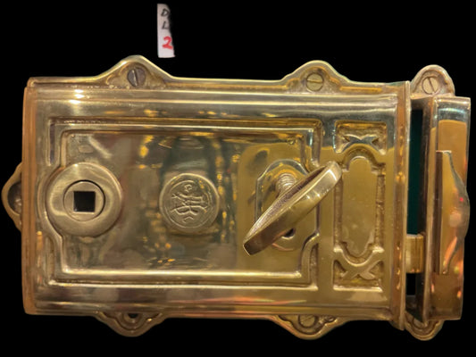 2393 - Polished Brass Davenport rim lock