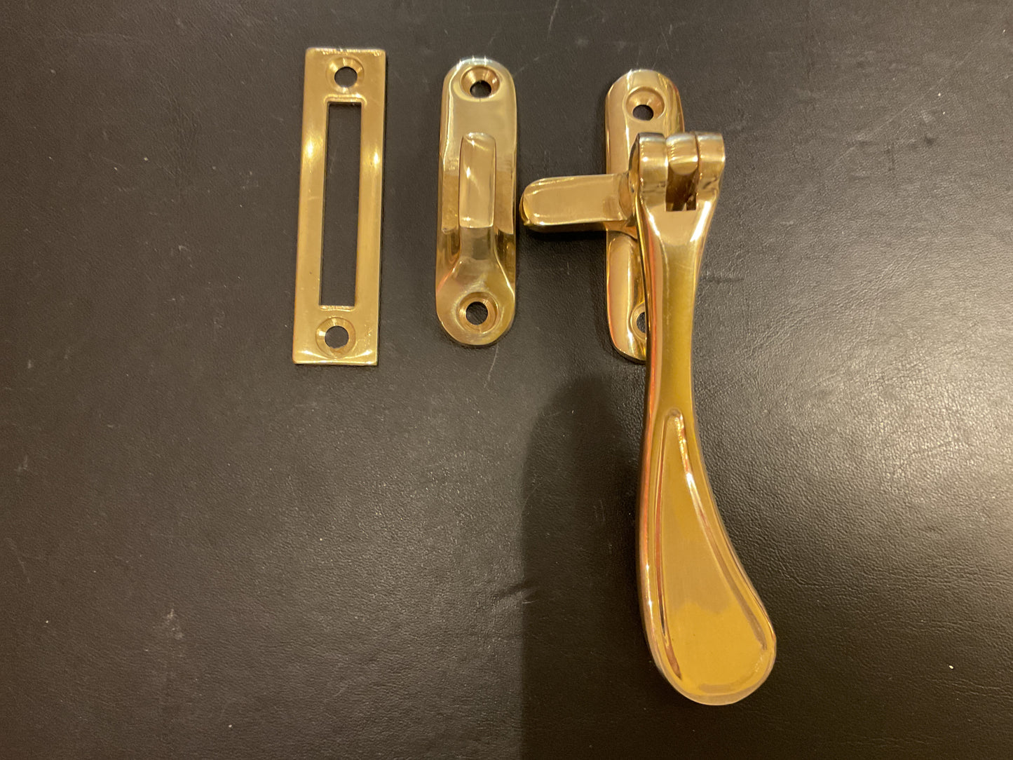 4929 - Polished Brass Hook/mortice Casement Window Fastener