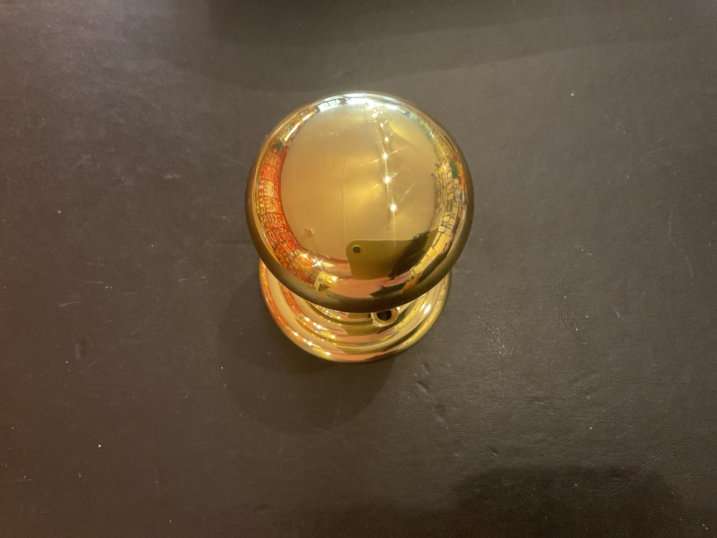 1906 - Polished Brass 50mm Mortice Knob w/ Reeded Rose
