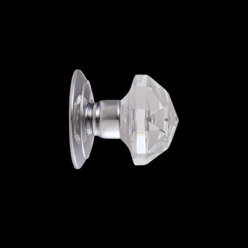 118 - Faceted Glass / Polished Brass Doorknob