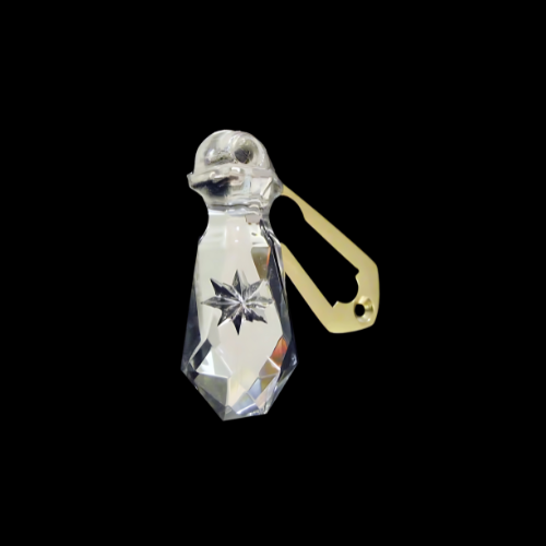 127 - Glass / Polished Brass Escutcheon