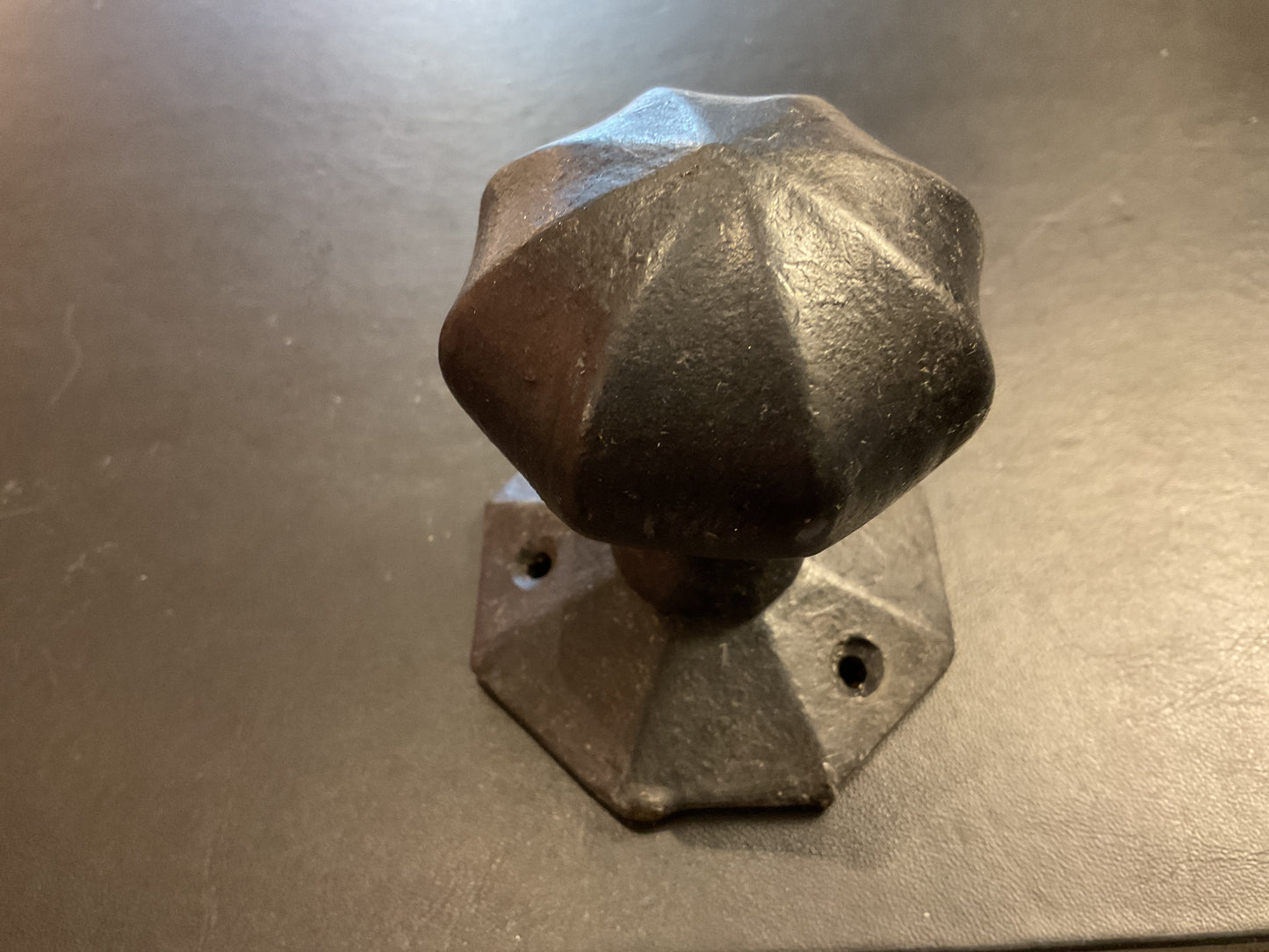 8048 - Black Waxed 55 mm Octagonal Mortice Knobs