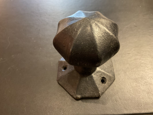 8048 - Black Waxed 55 mm Octagonal Mortice Knobs