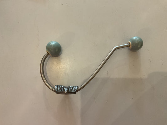 134 - Antique Iron H&C Hook Teal Round Tip