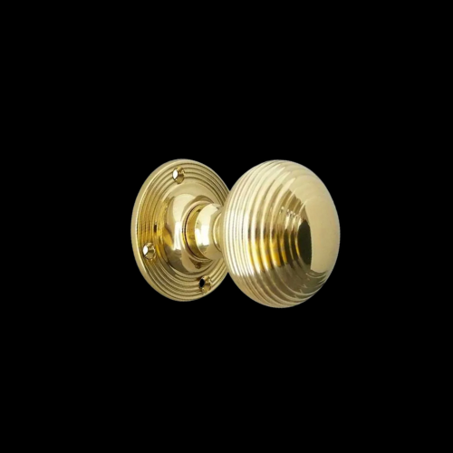 1908 - Polished Brass beehive mortice knobs