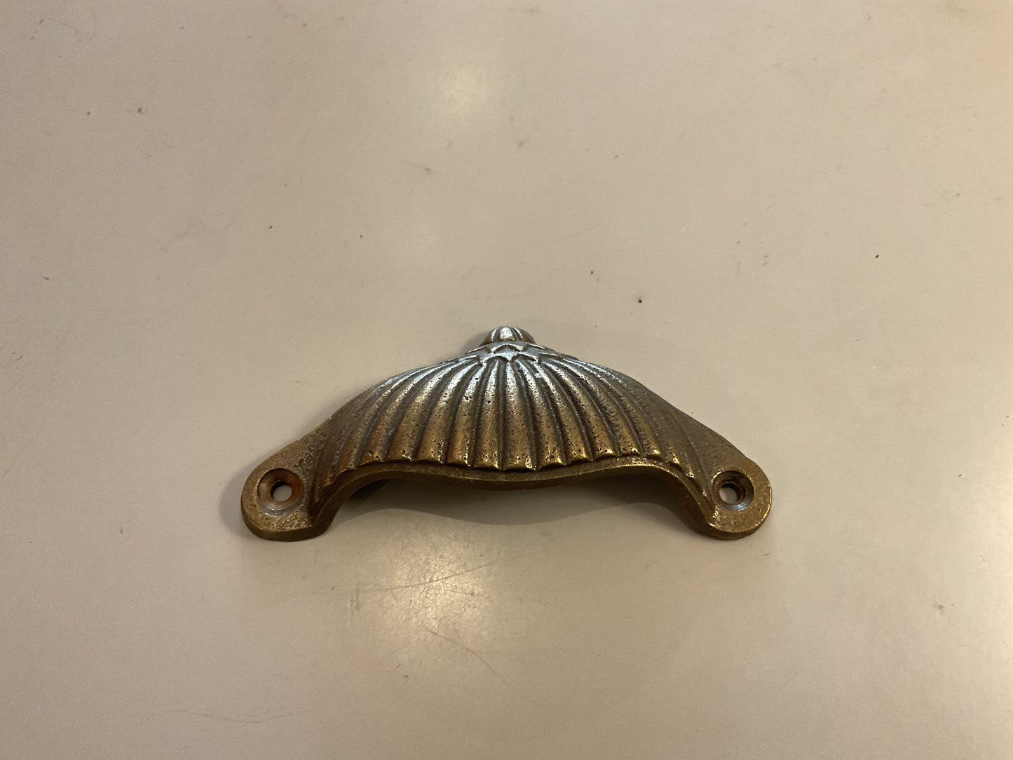 132 - Antique Brass  106 mm Shell Cup Pull