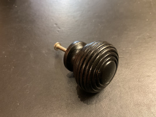 8056 - 40 mm Ebony Wood Beehive Cupboard Knob