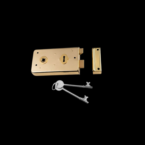 2193 - Polished Brass 145 x 82mm rim lock