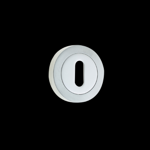 23(D) - Polished Chrome / Satin Chrome 50mm Key Escutcheon