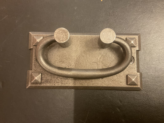47A - Antique Iron Drawer handle on Plate