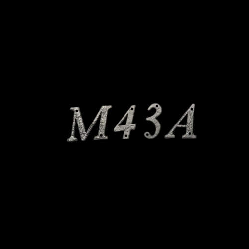 336-45 - Black Iron 76 mm italic numerals