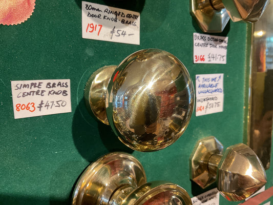 8063 - Polished Brass 70 mm Round Centre Door Knob