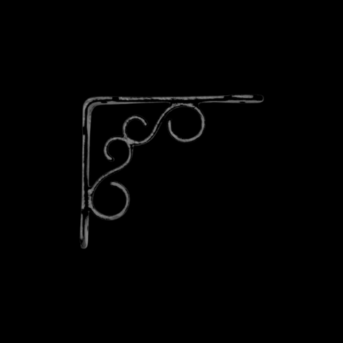 379 - Black Iron 152 mm shelf bracket