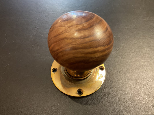 8045 - Rosewood 55 mm bun doorknob Aged Brass Pair