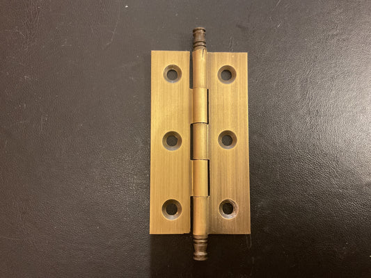 1075 - Antique Brass 77mm Finial Butt Hinges