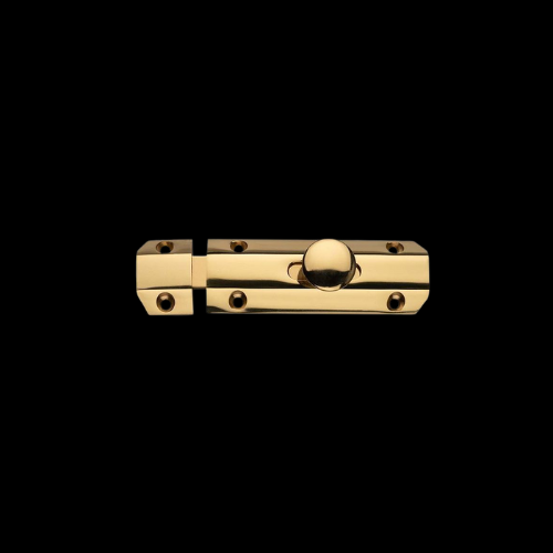 425 - Polished Brass 100mm surface bolt