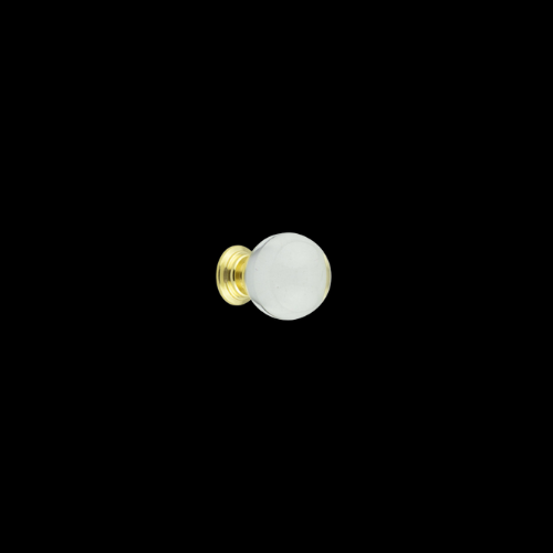 7625 - 35mm Ball Glass Knob on Polished Brass