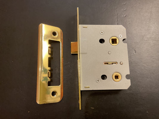 2651 - 76 mm Polished Brass Bathroom Mortice Lock
