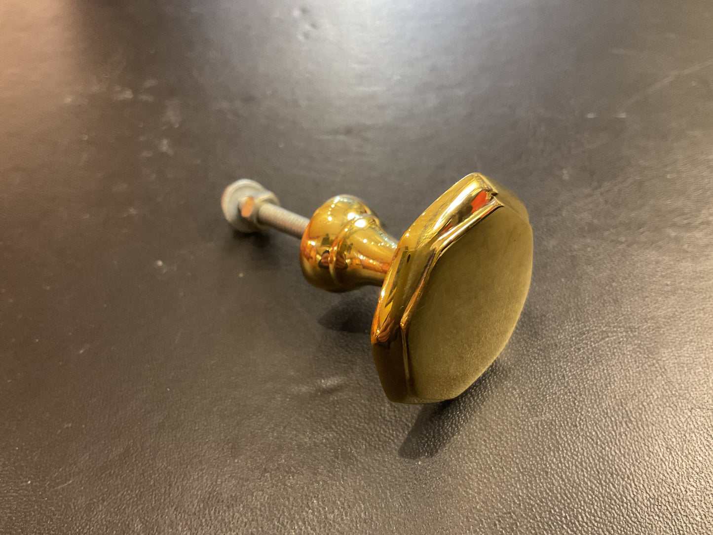 8007 - Polished Brass 34 mm Hexagonal Cabinet Knob