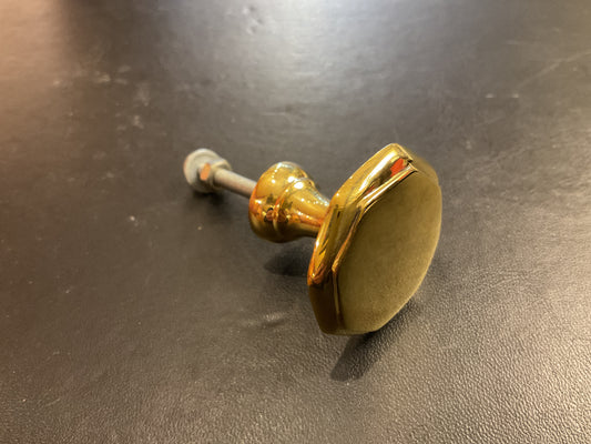 8007 - Polished Brass 34 mm Hexagonal Cabinet Knob