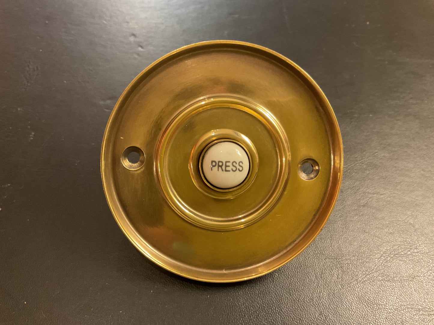 450 - Antique Brass 76 mm Round Bell Push
