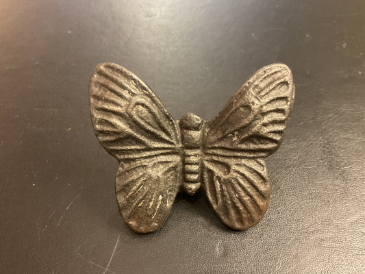 124 - Antique Iron Butterfly Cabinet Knob