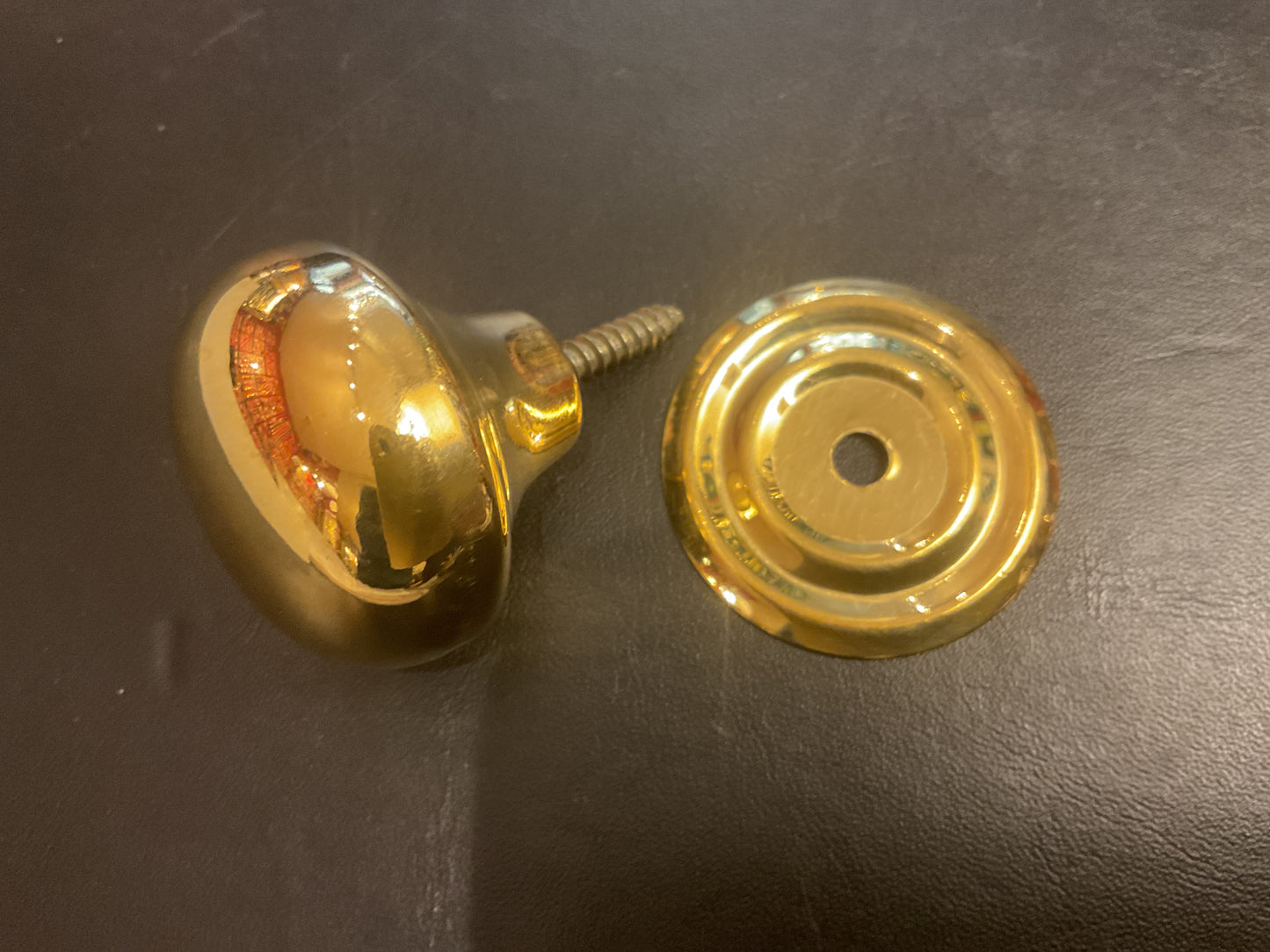 69 - 30mm unlacquered Polished Brass screw in mushroom cupboard knob