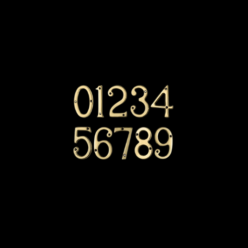 7501-7510 - PVD Polished Brass 76mm Numerals