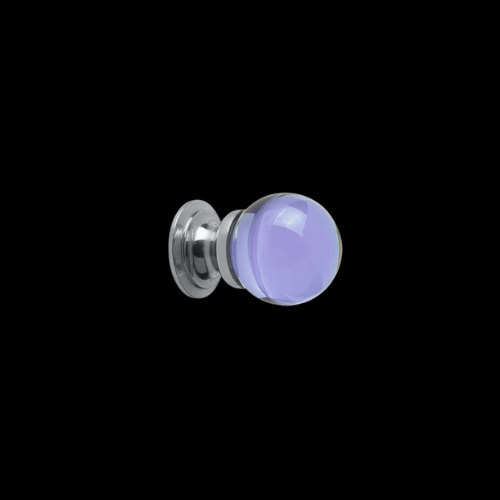 7629 - 40mm Purple Glass Knob on Polished Chrome