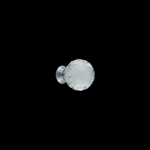 7632 - 40mm Faceted Glass Knob on Polished Chrome
