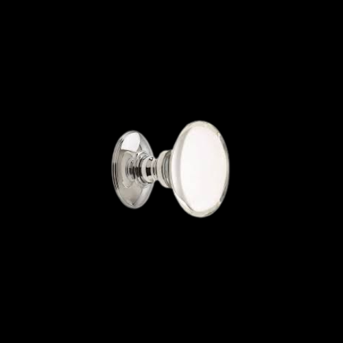 7658 - 30mm Oval Glass Knob on Polished Chrome