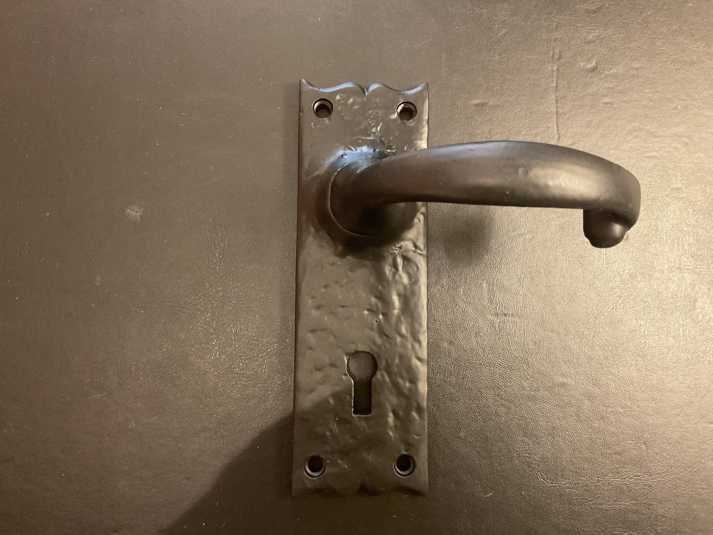 376 - Black Iron Lever Lock Handle