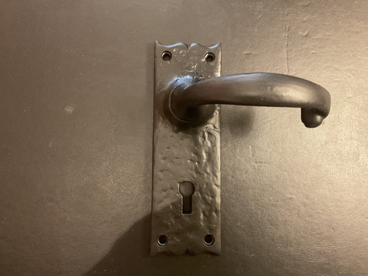 376 - Black Iron Lever Lock Handle
