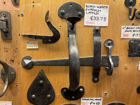 8051 - Black Beeswax Suffolk Thumb Latch
