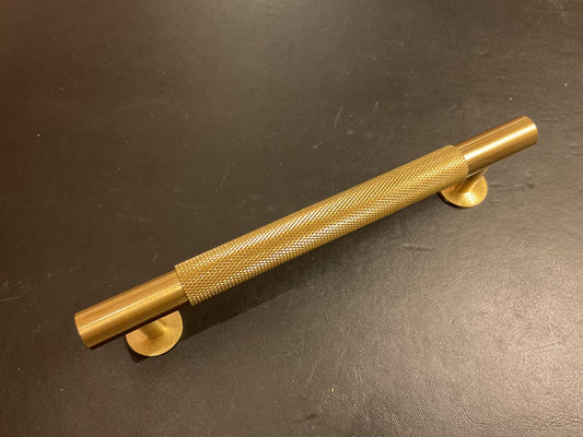 699 - Satin Brass Knurled 160mm Cabinet Handle