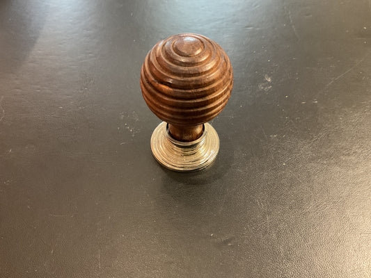 8057 - Rosewood 35 mm Beehive On Satin Nickel Cupboard Knob