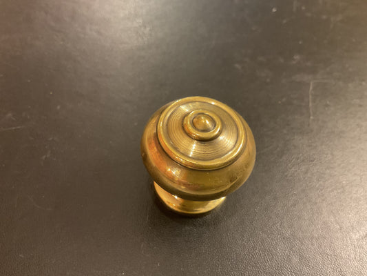1796 - Aged Brass 30 mm Ringed Cupboard Knob