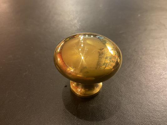 1798 - Unlacquered Brass 30 mm Bun cupboard knob
