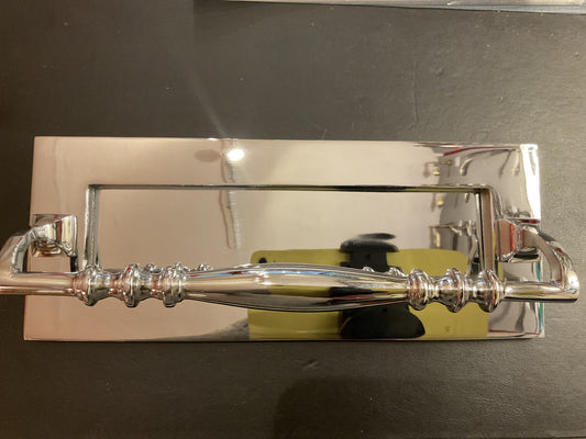 8068 - Polished Chrome 255 mm x 100 mm Letter Plate with Grab Handle