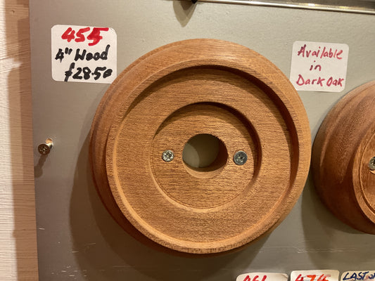 455 - Wooden plinth for 100 mm round bell push